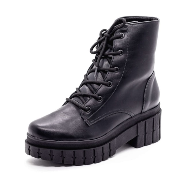 Coturno Salto Médio Via Marte Feminino Preto