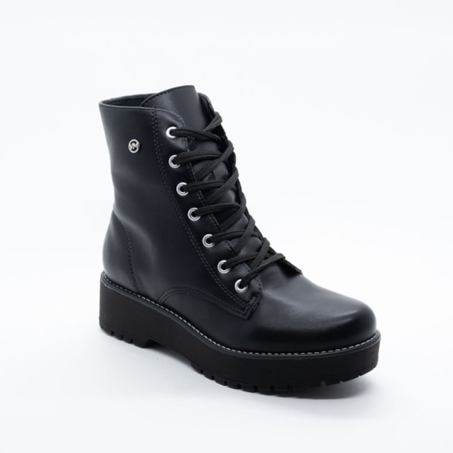 Coturno Salto Médio Via Marte Feminino Preto