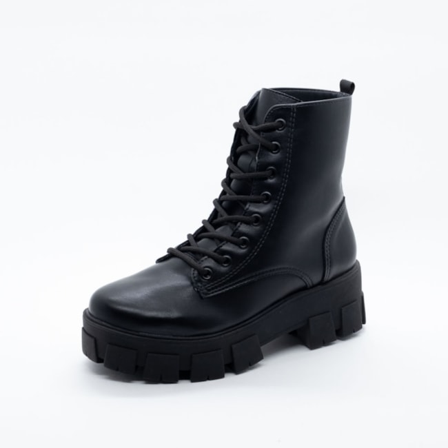 Coturno Salto Médio Via Marte Feminino Preto