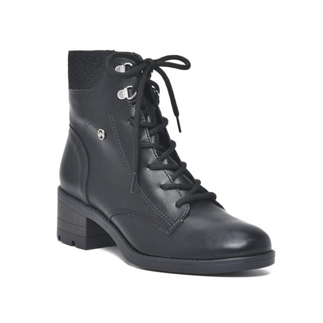 Coturno Via Marte Salto Médio Feminino Preto