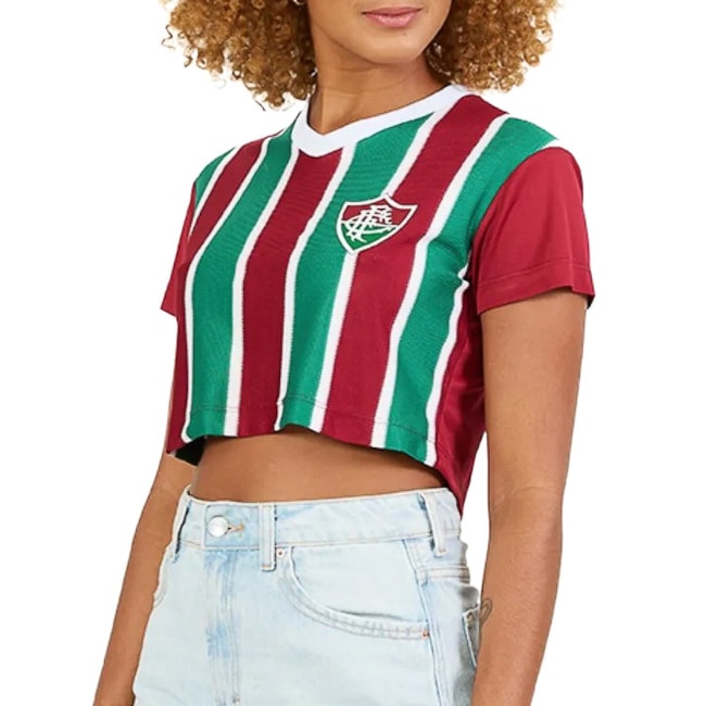Cropped Oficial Fluminense Braziline Feminina Vinho