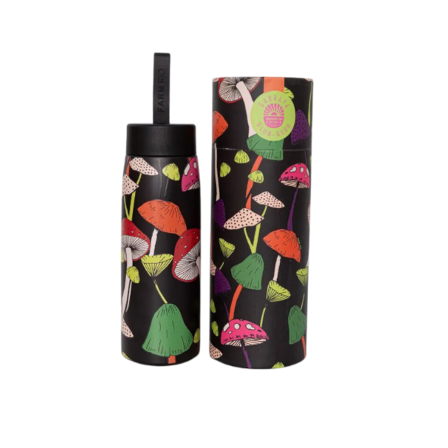 Garrafa 500Ml Cogumelo Farm Preto