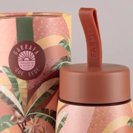 Garrafa  Farm Que Sede 750Ml Rio De Mosaico Rosa Marrom