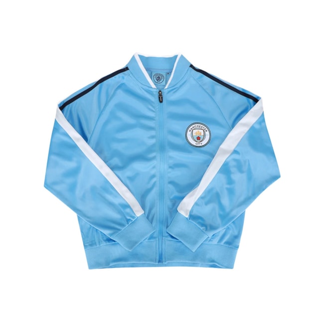 Jaqueta Balboa Poliester Manchester City Juvenil Masculina Azul Claro