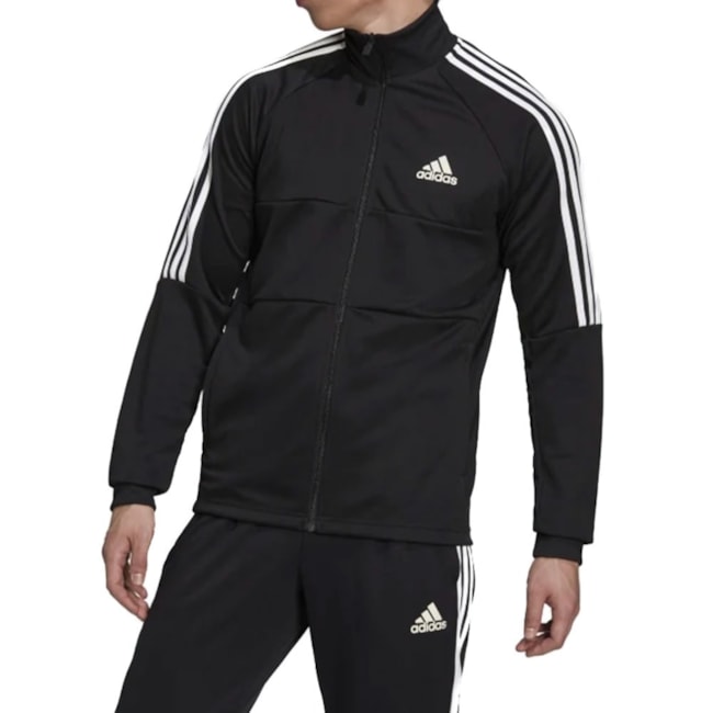 Jaqueta Esportiva Aeroready Sereno Cut 3 Stripes Masculino Preto
