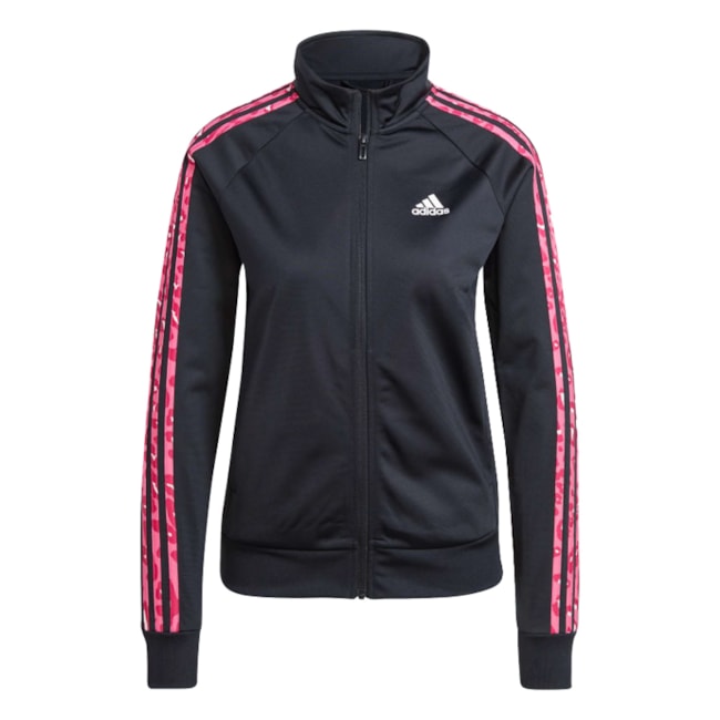 Jaqueta Esportiva Poliester Adidas Feminina Preto Rosa