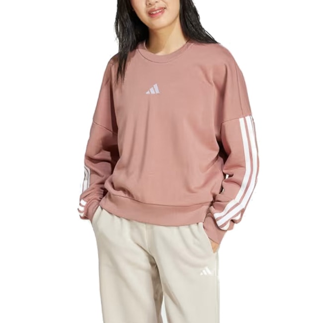 Jaqueta Moletinho Adidas Essentials Feminino Rosa