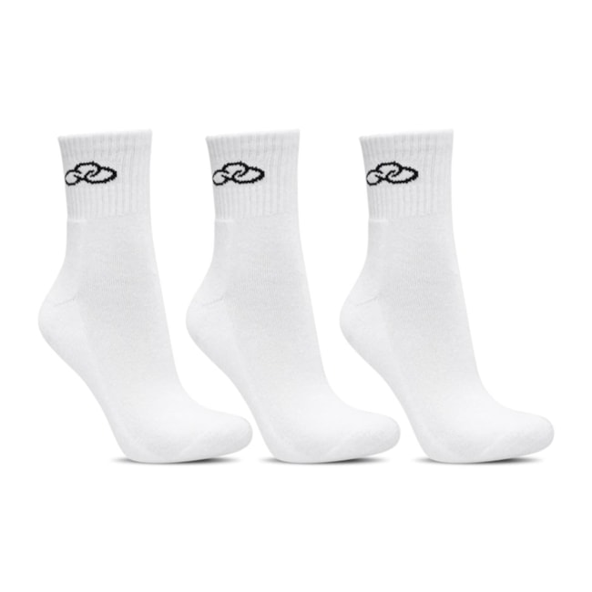 Kit 3 Meias Olympikus Unissex Branco