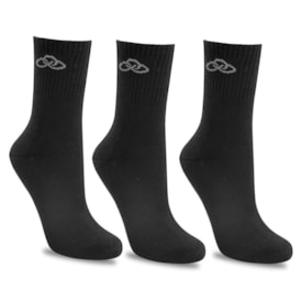 Kit 3 Meias Olympikus Unissex Preto