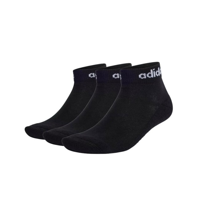 Kit Meia Cano Médio Esportiva Adidas  Preto