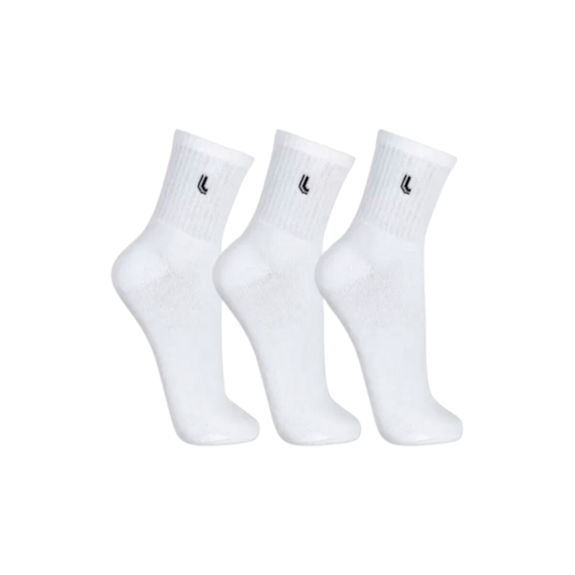 Kit Meia Cano Medio Lupo Unissex Branco