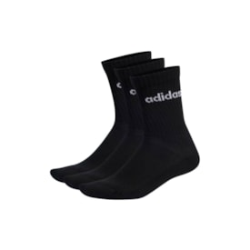 Kit Meia Esportiva Cano Longo Adidas Preto