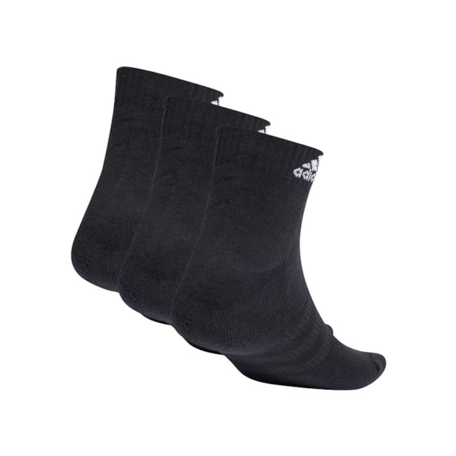 Kit Meia Esportiva Cano Médio Adidas Preto