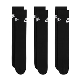 Kit Meia Esportiva Cano Medio Nike M 34 A 38 Preto