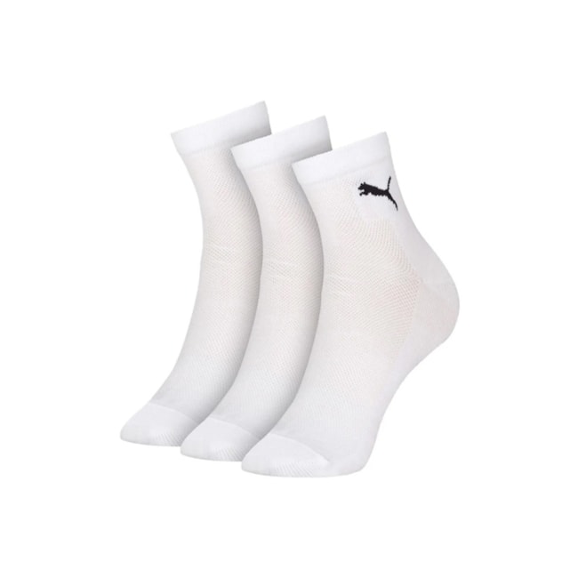 Kit Meia Esportivo Cano Médio Puma Branco