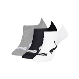 Kit Meia Invisivel Puma Cinza Mescla Preto e Branco