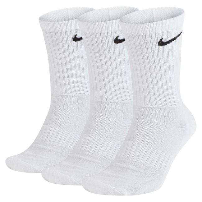 Kit Meias Esportiva Nike Everyday Unissex Branco