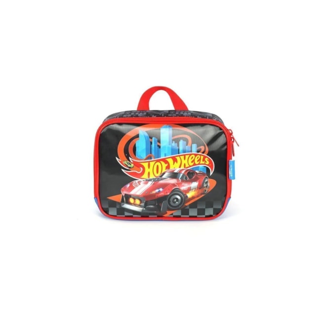 Lancheira Luxcel Hot Wheels Infantil Masculino Preto
