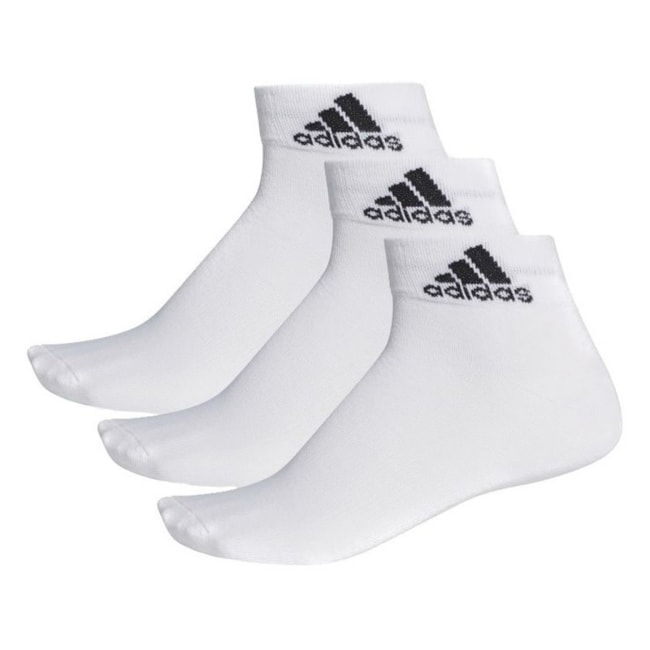 Meia Adidas Ankle Mid Thin 3 Pares Unissex Branco