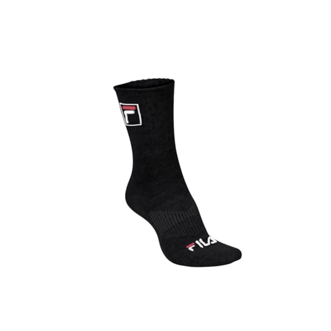 Meia Fila Cano Alto 3 Pares Unissex Preto