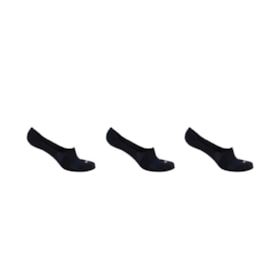 Meia Fila Invisible 3 Pares Unissex Preto