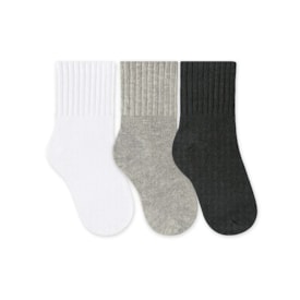 Meia Selene Kit 3 Pares Infantil Branco