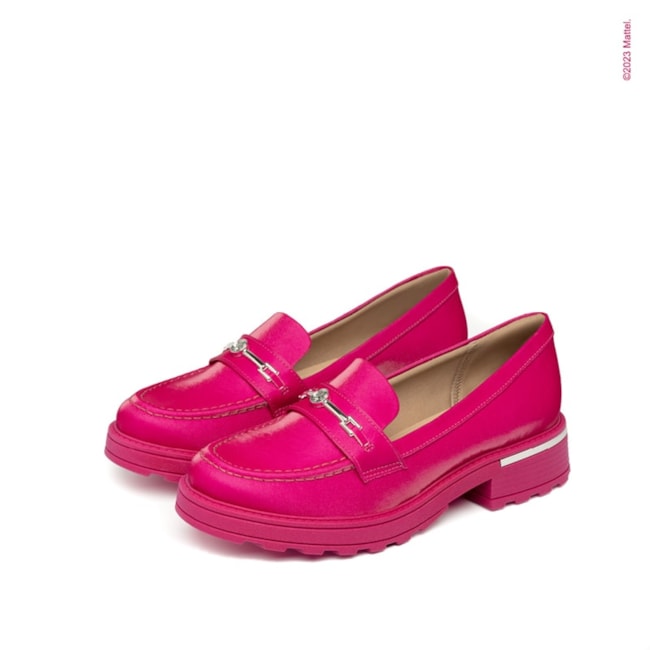 Mocassim Barbie™ Salto Médio Piccadilly Feminino Rosa
