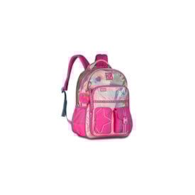 Mochila Clio Infantil Feminina Rosa Holográfico