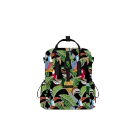 Mochila Farm Etc Tucanos Com Folhagens E Bana Original Preto