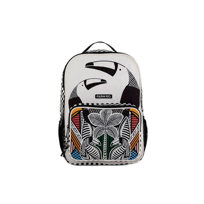 Mochila Farm Me Leva Rio Gráfico Rolezinho Branco