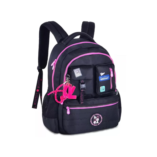 Mochila Luluca Feminina Infantil Preto