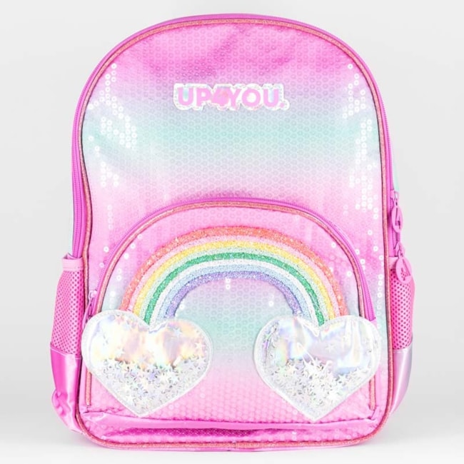 Mochila Luxcel Arco Iris Infantil Rosa
