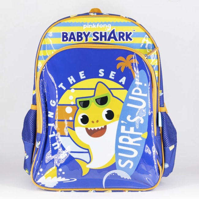 Mochila Luxcel Baby Shark Infantil Laranja