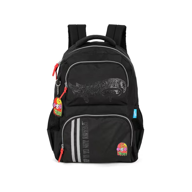 Mochila Luxcel Hot Wheels Infantil Feminina Preto