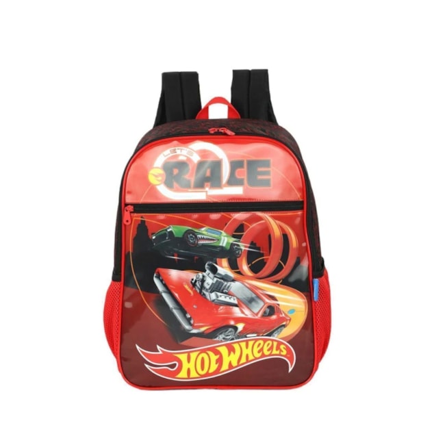 Mochila Luxcel Infantil Hot Wheels Masculina  Vermelho