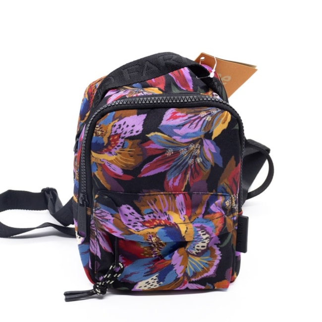 Mochila Pequena Casual Estampada Farm Feminina Preto