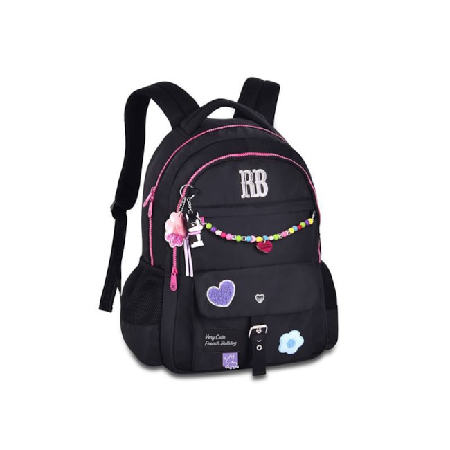 Mochila Rebecca Bonbon Miçangas Infantil Preto