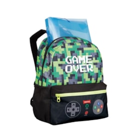 Mochila Sestini Game Over Infantil Masculina Pt/vd