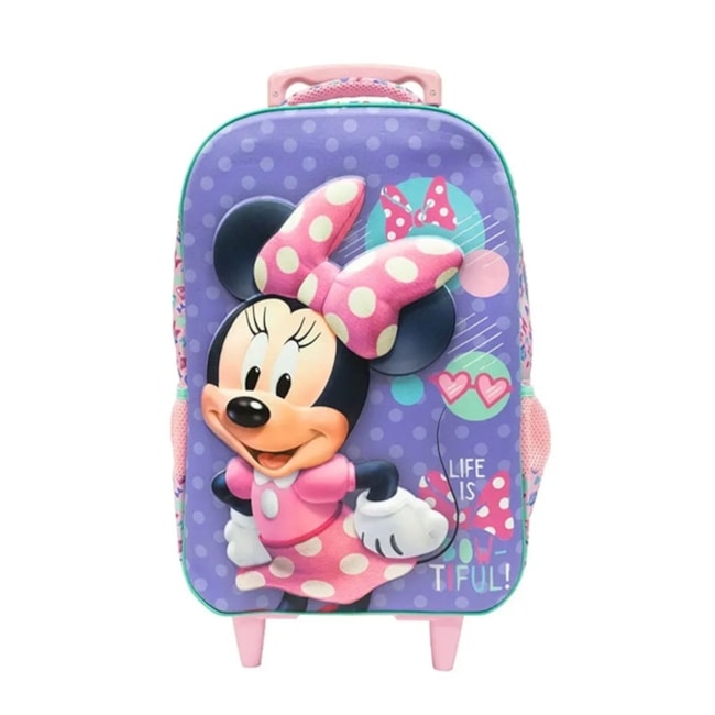 Mochila Xeryus De Rodinha Minnie Infantil Rs/lilas