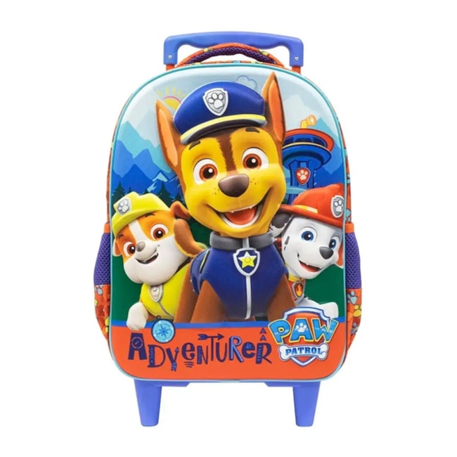 Mochila Xeryus De Rodinha Patrulha Canina Infantil Vermelho/azul