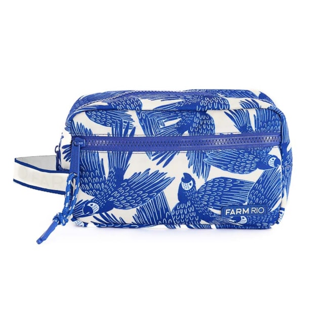 Nécessaire Farm Amo Voo Das Araras Azul Branco