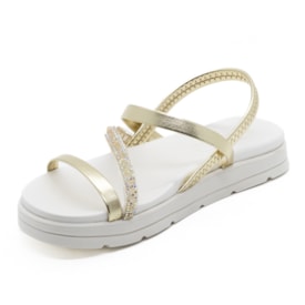 Papete Flatform Baixa Moleca Feminino Dourado
