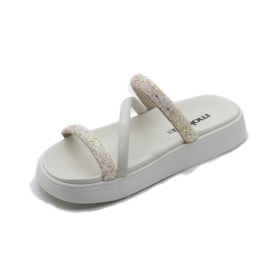 Papete Flatform Baixa Moleca Feminino Multi Branco