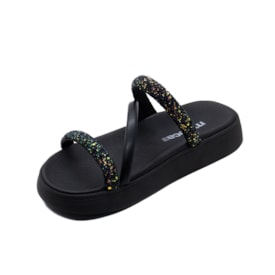 Papete Flatform Baixa Moleca Feminino Multi Preto