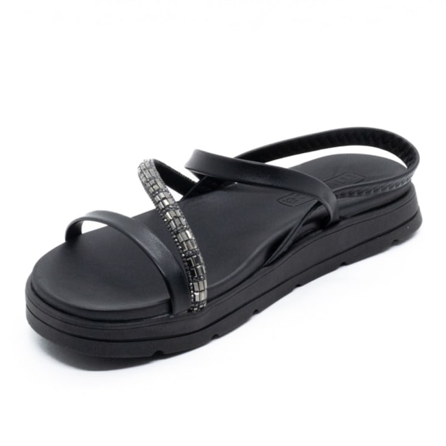 Papete Flatform Baixa Moleca Feminino Preto