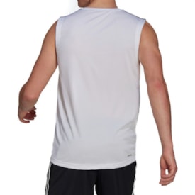Regata Esportiva Adidas Aeroready Designed To Move 3-Stripes Masculina Branco