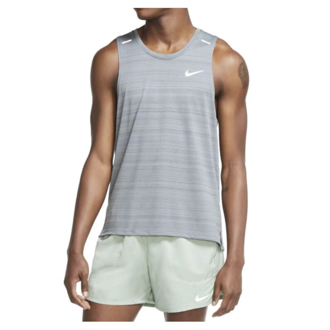 Regata Nike Dri-Fit Miler Masculina Cinza