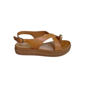 Sandália Anabela Baixa Dakota Feminina Tan