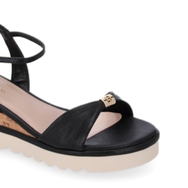 Sandália Anabela Baixa Luz Da Lua Feminina Saara Preto