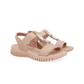 Sandália Anabela Baixa Usaflex Feminina Blush